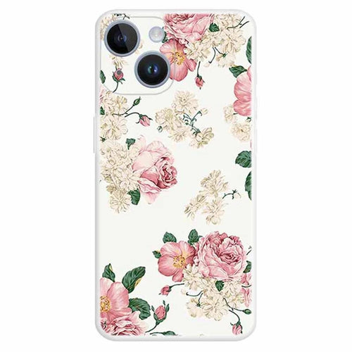 Pattern Printing Soft TPU Phone Protective Case Shell for iPhone 13 6.1 inch - Beautiful Flower - 1