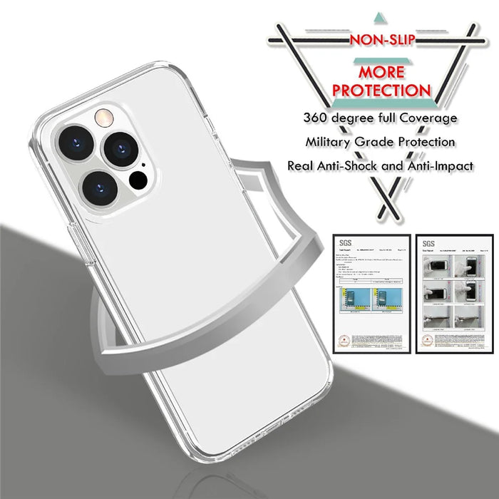 Transparent Anti-impact PC+TPU Phone Back Case for iPhone 13 Pro Max 6.7 inch - Pink - 2