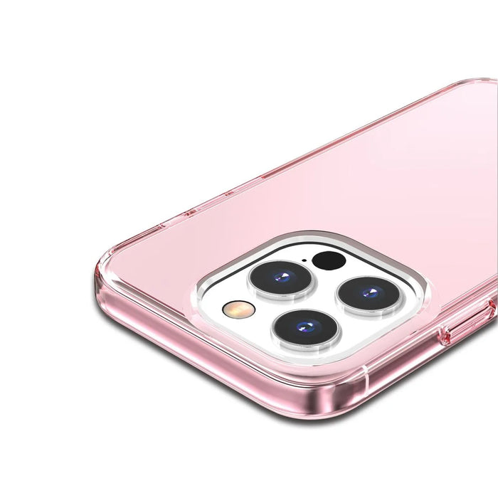 Anti-scratch Transparent PC+TPU Phone Back Case for iPhone 13 Pro 6.1 inch - Pink - 5