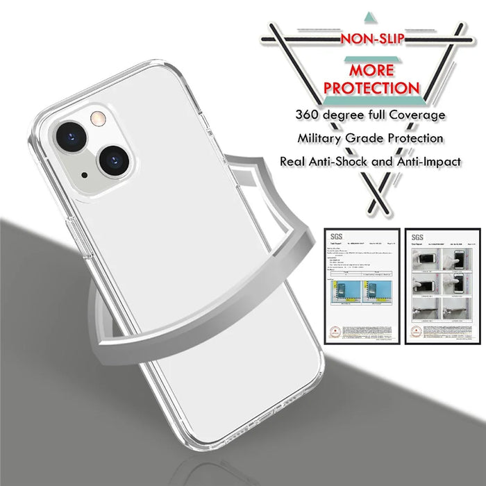 Transparent PC+TPU Back Case Shock-resistant Cover for iPhone 13 mini 5.4 inch - Transparent - 2
