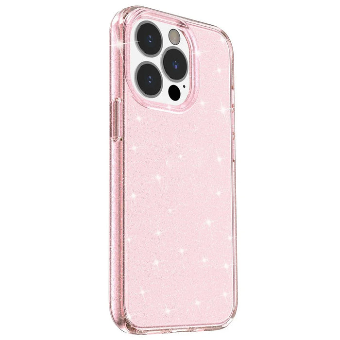 Glitter Bling Powder Phone Case for iPhone 13 Pro Max 6.7 inch, Soft TPU + PC Shockproof Scratch-resistant Cover - Pink - 4