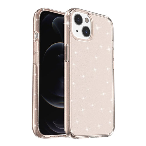 For iPhone 13 mini 5.4 inch Glittery Powder Design Back Cover Soft TPU + Hard PC Drop Protection Phone Case - Gold - 1