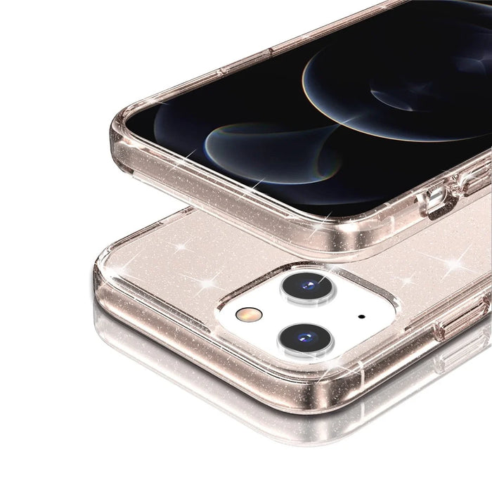 For iPhone 13 mini 5.4 inch Glittery Powder Design Back Cover Soft TPU + Hard PC Drop Protection Phone Case - Gold - 7