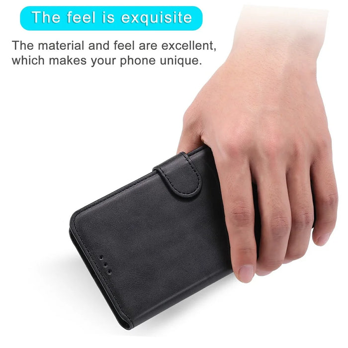Anti-drop Stand Design Leather Wallet Cell Phone Cover Shell for iPhone 13 Pro Max 6.7 inch - Black - 4