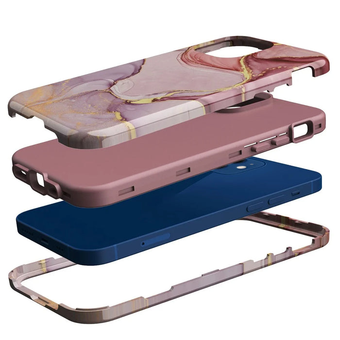 Water Transfer Printing Anti Scratch PC + TPU Phone Case Shell for iPhone 12 /12 Pro - Style G - 2