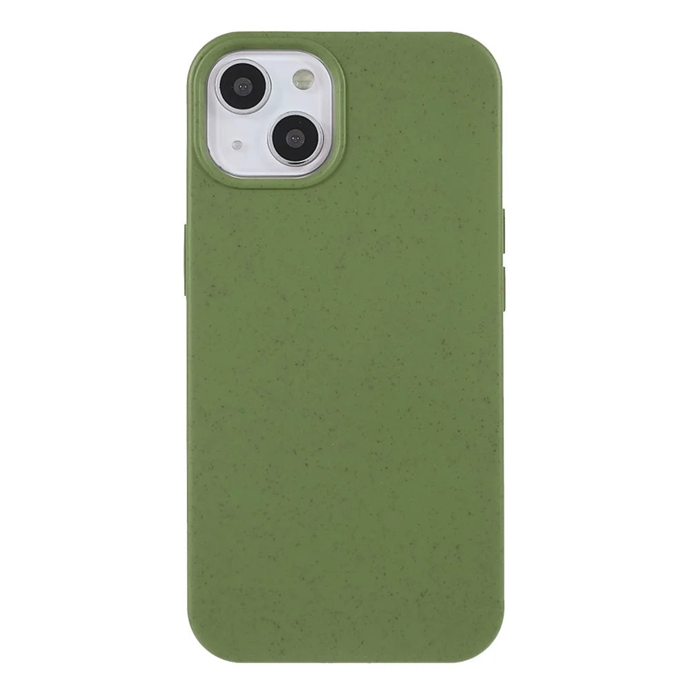 For iPhone 13 6.1 inch Starry Sky Series Eco-Friendly Matte Case Biodegradable Wheat Straw Anti-drop TPU Shockproof Phone Cover - Blackish Green - 2