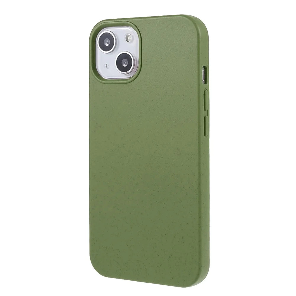 For iPhone 13 6.1 inch Starry Sky Series Eco-Friendly Matte Case Biodegradable Wheat Straw Anti-drop TPU Shockproof Phone Cover - Blackish Green - 3