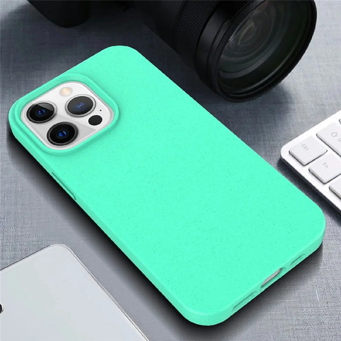 For iPhone 13 Pro 6.1 inch Starry Sky Series Biodegradable Wheat Straw + TPU Phone Case Eco-Friendly Anti-Scratch Back Shell - Red - 6