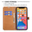 Color Splicing Jeans Cloth Coated PU Leather Phone Case Cover with Wallet Stand for iPhone 13 Pro - Dark Blue - 5