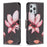 PU Leather Wallet Pattern Printing Stand Feature Magnetic Flip Cover for iPhone 13 Pro 6.1 inch - Lotus - 1