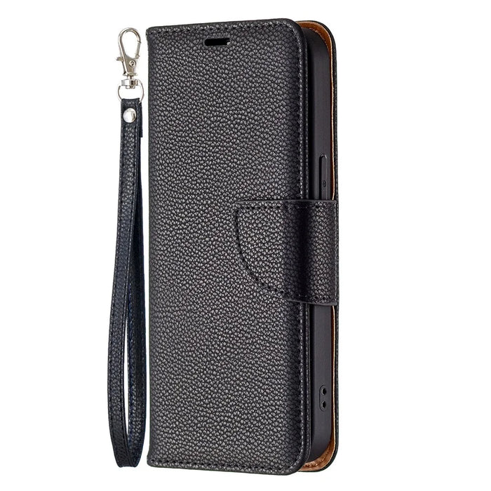Full Cover Litchi Grain Magnetic Closure Leather Wallet Phone Case for iPhone 13 Pro - Black - 2