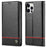 LC.IMEEKE Carbon Fiber Texture PU Leather Stand Case with Wallet for iPhone 12 Pro Max 6.7 inch - Horizontal Red Stripe - 1