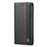LC.IMEEKE Carbon Fiber Texture Stand Wallet Leather Phone Shell Cover for iPhone 11 Pro 5.8 inch - Vertical Red Stripe - 2