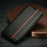 LC.IMEEKE Carbon Fiber Texture Stand Wallet Leather Phone Shell Cover for iPhone 11 Pro 5.8 inch - Vertical Red Stripe - 6
