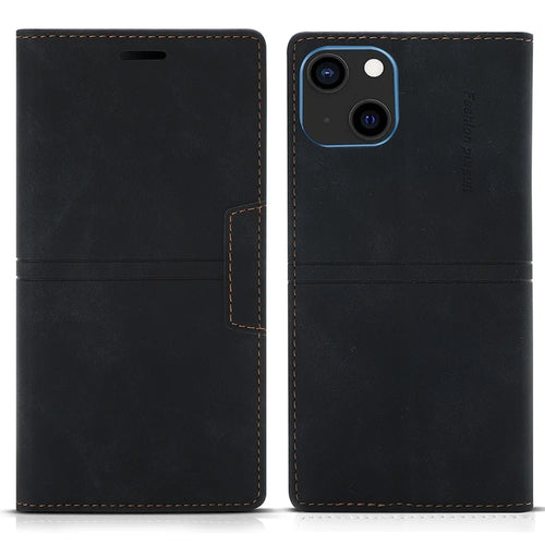 Fantasy Strong Magnet Absorption Drop-Proof Leather Phone Cover Shell for iPhone 13 mini 5.4 inch - Black - 1