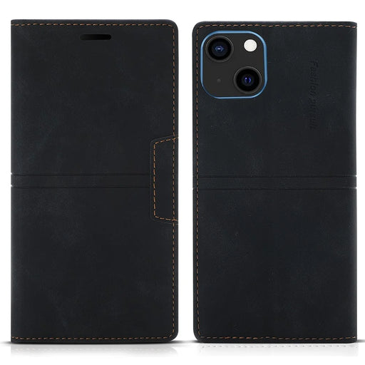 Fantasy Strong Magnet Absorption Drop-Proof Leather Phone Cover Shell for iPhone 13 mini 5.4 inch - Black - 1