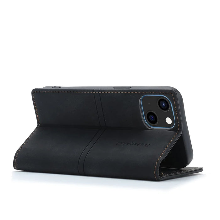 Fantasy Strong Magnet Absorption Drop-Proof Leather Phone Cover Shell for iPhone 13 mini 5.4 inch - Black - 7