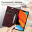 Fantasy Scratch Resistant Leather Phone Wallet Cover Shell with Auto-Absorbed for iPhone 13 6.1 inch - Wine Red - 4