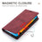 Fantasy Scratch Resistant Leather Phone Wallet Cover Shell with Auto-Absorbed for iPhone 13 6.1 inch - Wine Red - 5