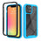 Shockproof Series Hybrid Solid Acrylic Soft TPU Hard PC Protective Phone Case for iPhone 13 mini 5.4 inch - Baby Blue/ Black Frame - 1