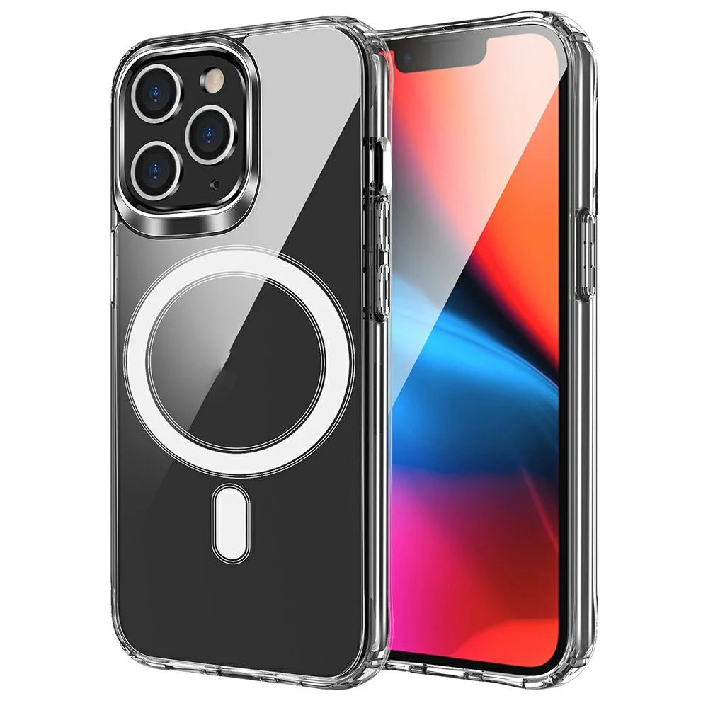Shockproof Scratch-resistant TPU+ Acrylic+PC Magnetic Hybrid Cases Mobile Phone Cover Shell for iPhone 13 Pro Max 6.7 inch - 1