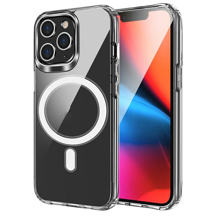 Shockproof Scratch-resistant TPU+ Acrylic+PC Magnetic Hybrid Cases Mobile Phone Cover Shell for iPhone 13 Pro Max 6.7 inch - 1