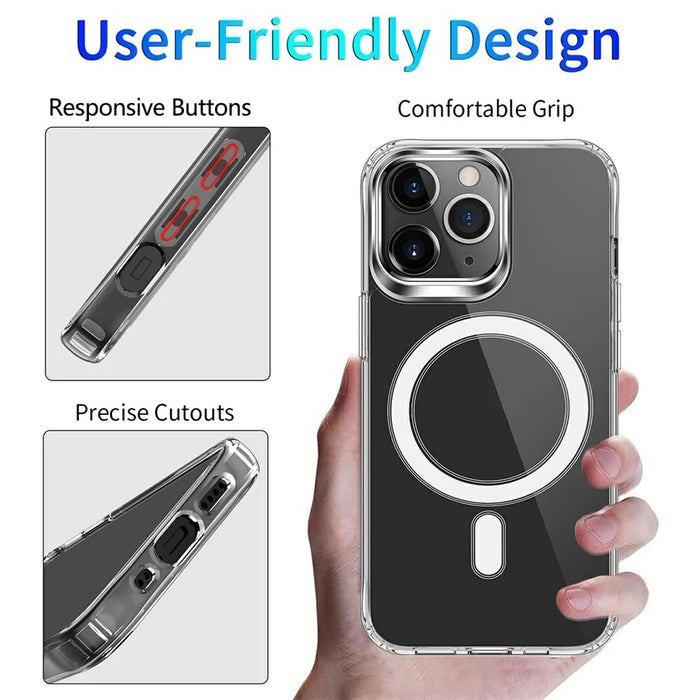 Shockproof Scratch-resistant TPU+ Acrylic+PC Magnetic Hybrid Cases Mobile Phone Cover Shell for iPhone 13 Pro Max 6.7 inch - 3