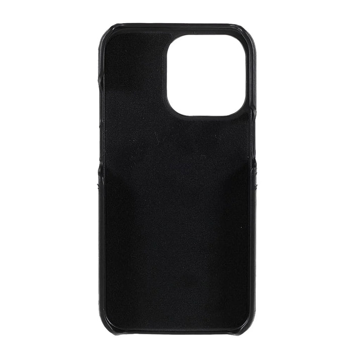 Double Card Slots PU Leather Coated PC Protective Back Shell for iPhone 13 Pro Max 6.7 inch - Black - 4