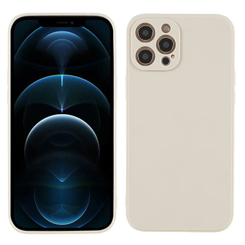 Soft TPU Drop-Resistant Well-Protection Phone Case Cover for iPhone 12 Pro 6.1 inch - Warm White - 1
