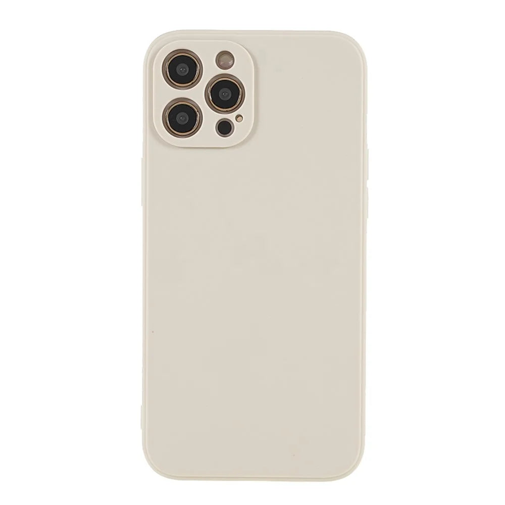 Soft TPU Drop-Resistant Well-Protection Phone Case Cover for iPhone 12 Pro 6.1 inch - Warm White - 2