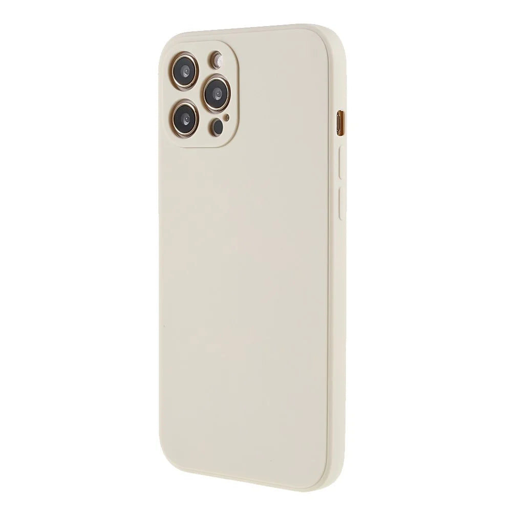 Soft TPU Drop-Resistant Well-Protection Phone Case Cover for iPhone 12 Pro 6.1 inch - Warm White - 3