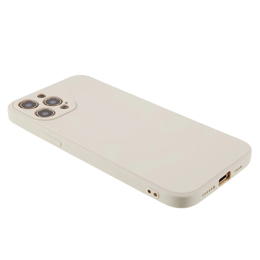 Soft TPU Drop-Resistant Well-Protection Phone Case Cover for iPhone 12 Pro 6.1 inch - Warm White - 4