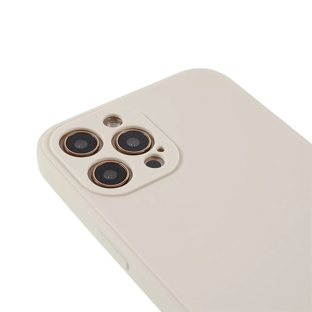 Soft TPU Drop-Resistant Well-Protection Phone Case Cover for iPhone 12 Pro 6.1 inch - Warm White - 6
