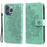 Adjustable Stand Design Flower Imprinting Wallet Leather Phone Protector Case with Strap for iPhone 13 Pro 6.1 inch - Green - 1