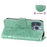 Adjustable Stand Design Flower Imprinting Wallet Leather Phone Protector Case with Strap for iPhone 13 Pro 6.1 inch - Green - 2