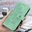 Adjustable Stand Design Flower Imprinting Wallet Leather Phone Protector Case with Strap for iPhone 13 Pro 6.1 inch - Green - 4