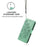 Adjustable Stand Design Flower Imprinting Wallet Leather Phone Protector Case with Strap for iPhone 13 Pro 6.1 inch - Green - 5