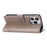 Well-protected PU Leather Butterflies Pattern Imprint Wallet Card Slots Phone Stand Case for iPhone 13 Pro 6.1 inch - Grey - 4
