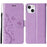 Butterflies Pattern Imprint PU Leather Wallet Card Slots Cover Phone Stand Case for	iPhone 13 mini - Light Purple - 1