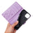 Butterflies Pattern Imprint PU Leather Wallet Card Slots Cover Phone Stand Case for	iPhone 13 mini - Light Purple - 6