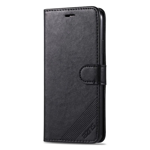 AZNS PU Leather Drop Resistant with Wallet Holder Design Mobile Phone Case for iPhone 13 Pro Max 6.7 inch - Black - 2