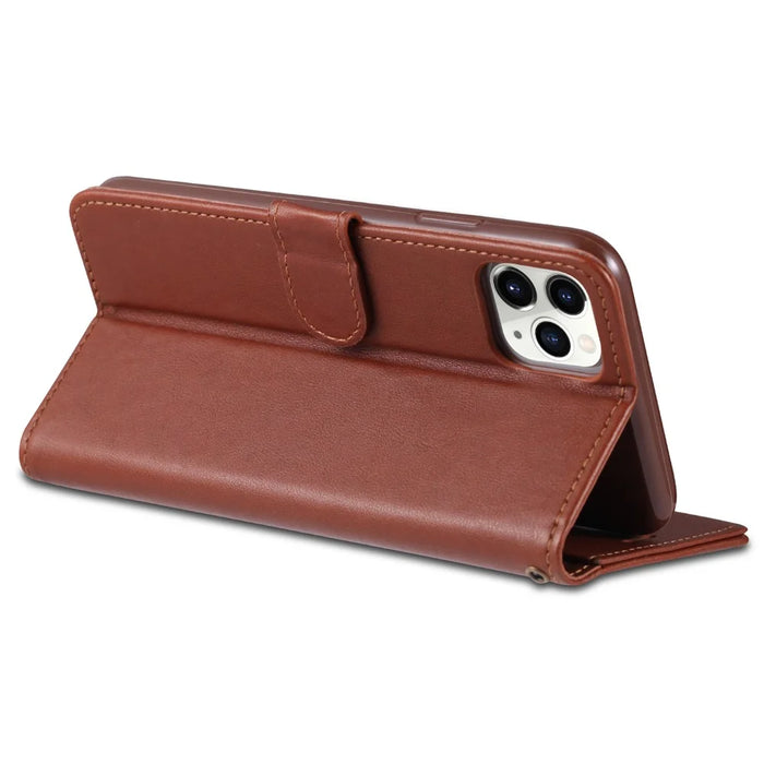 AZNS PU Leather Drop Resistant with Wallet Holder Design Mobile Phone Case for iPhone 13 Pro Max 6.7 inch - Black - 5