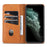 AZNS Shockproof Auto-absorbed Wallet Design PU Leather Folio Flip Phone Cover for iPhone 13 Pro 6.1 inch - Coffee - 7