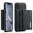 DG.MING M1 Series Phone Case PU + TPU + PC Back Cover with Magnetic Tri-Fold Wallet Kickstand for iPhone X / XS 5.8 inch - Black - 1