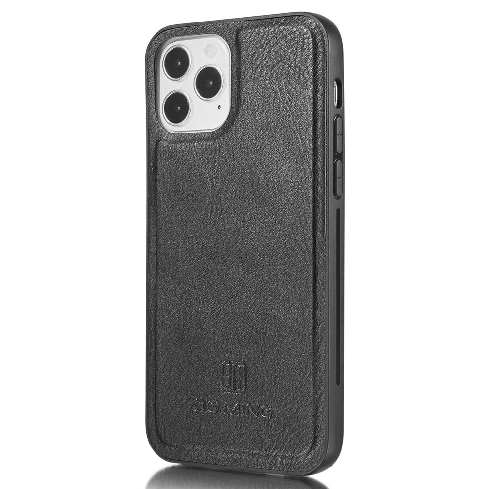 DG.MING For iPhone 13 Full Protection Anti-scratch Split Leather Wallet Detachable 2-in-1 Phone Case - Black - 4
