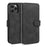 DG.MING Retro Style Leather Phone Shell with Wallet Stand Design and Strap for iPhone 13 Pro Max 6.7 inch - Black - 1
