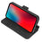 DG.MING Retro Style Leather Phone Shell with Wallet Stand Design and Strap for iPhone 13 Pro Max 6.7 inch - Black - 4