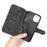 DG.MING Retro Style Leather Phone Cover with Wallet Stand Design and Handy Strap for iPhone 13 - Black - 7