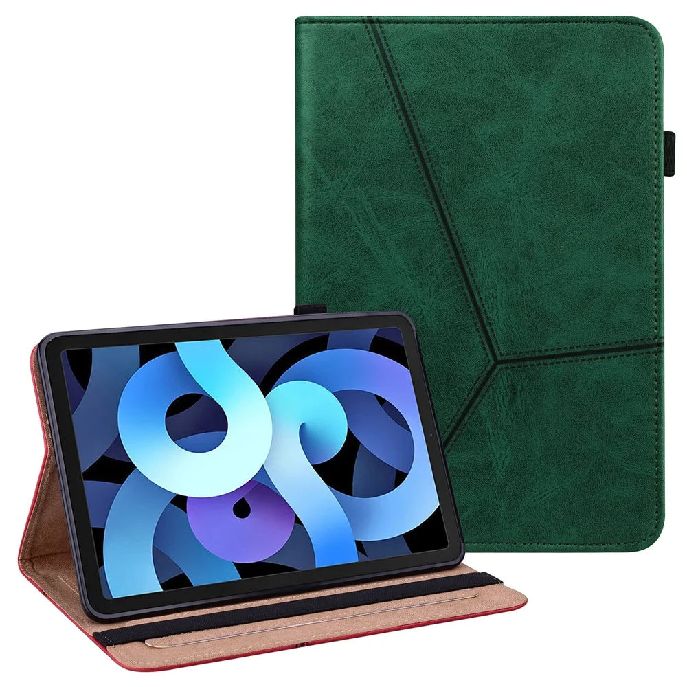 Leather Auto Wake / Sleep Tablet Stand Cover with Card Holder for iPad Air 11 (2026) / (2025) / (2024) / Air (2022) / (2020) - Green - 1
