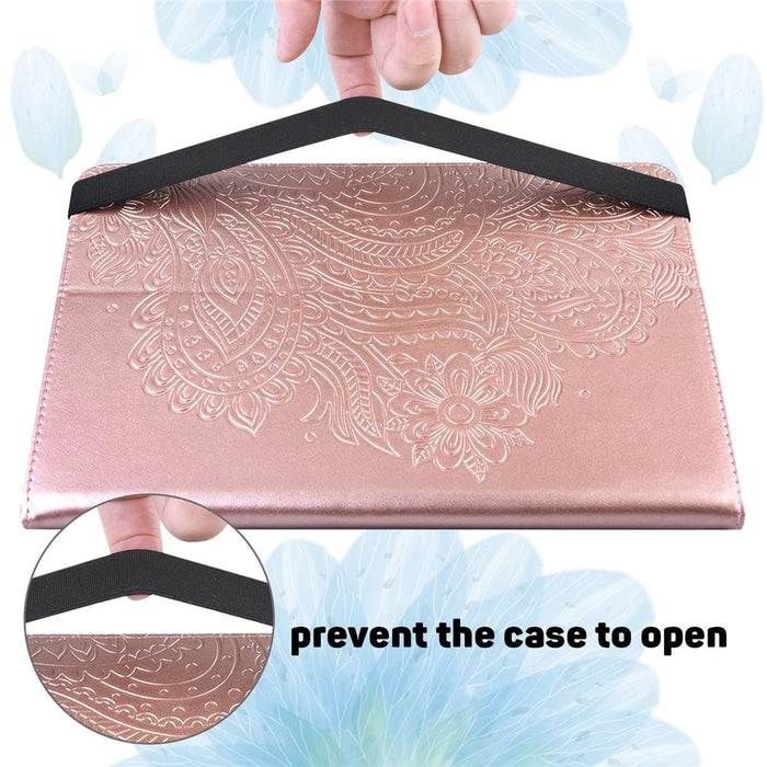 Flower Pattern Leather Tablet Stand Cover with Card Holder for iPad Air 11 (2026) / (2025) / (2024) / Air (2022) / (2020) - Rose Gold - 6